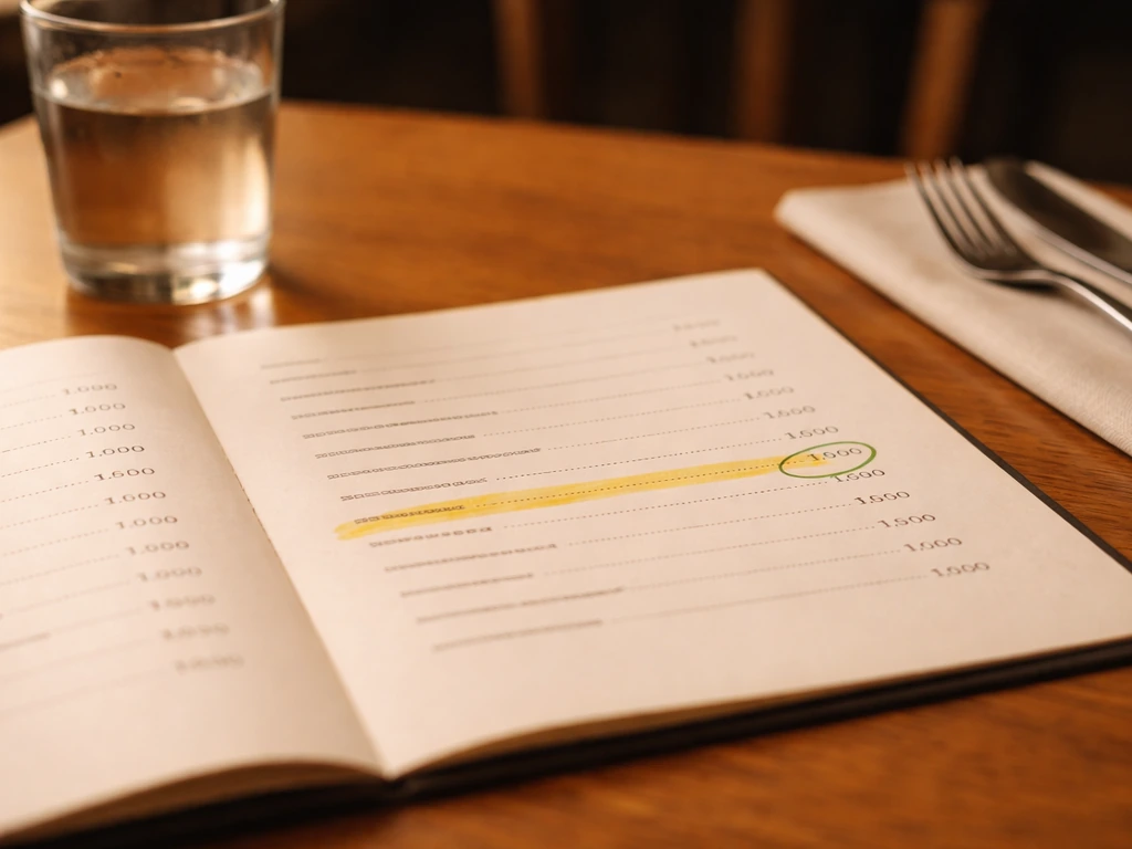 Close-up of a handwritten restaurant menu with highlighted fish fry price under warm light