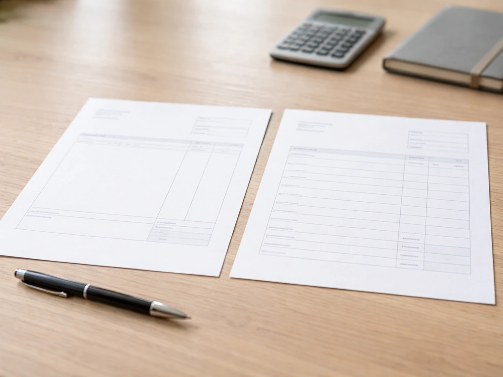 Blank estimate sheet beside detailed line-item quote on a desk, highlighting missing details.