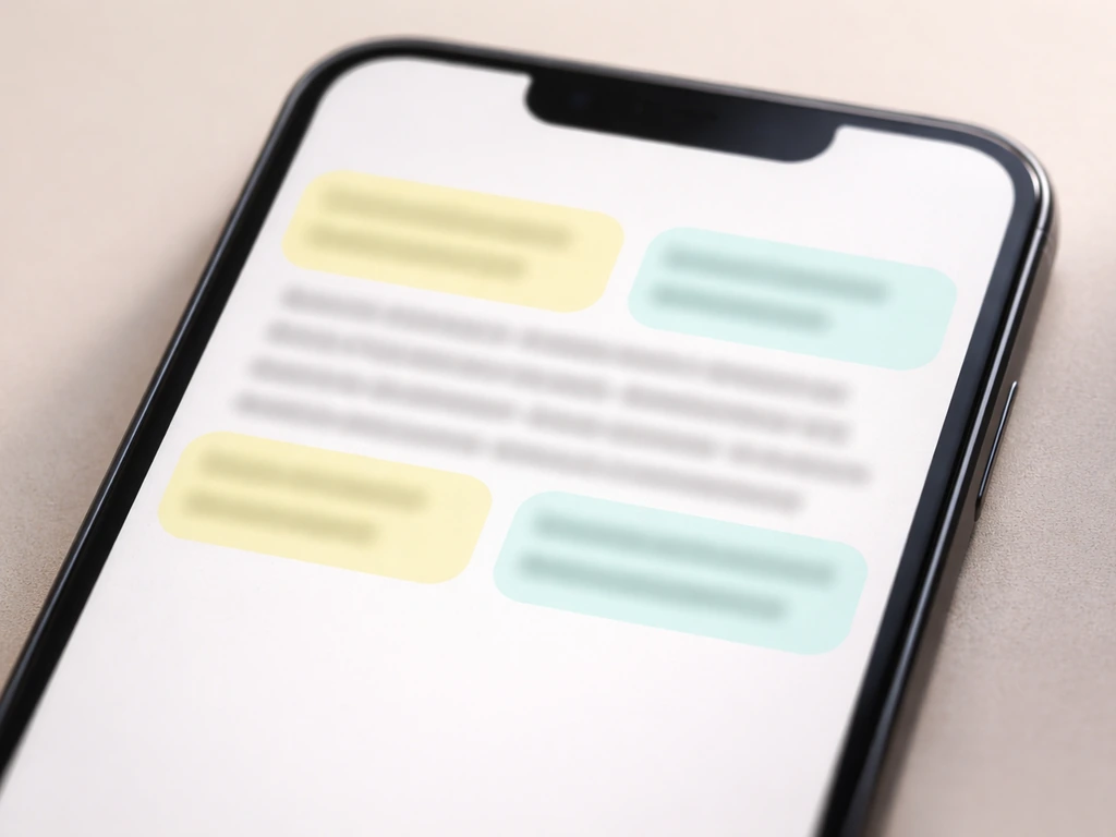 Smartphone displaying a clean, screenshot-like review layout with four highlighted claim bubbles
