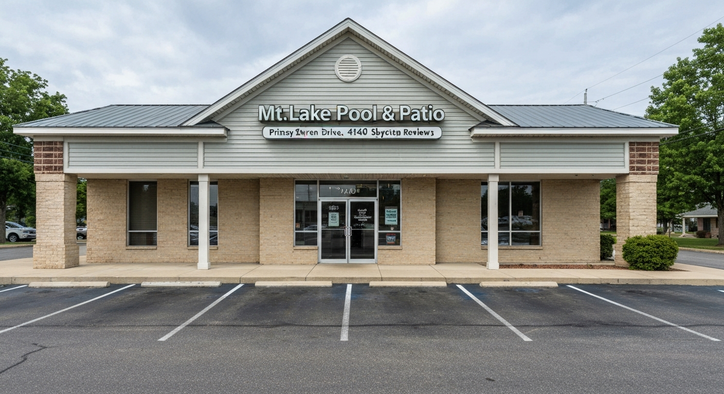 Exterior storefront of Mt. Lake Pool and Patio, 4140 Skyron Drive, Doylestown PA